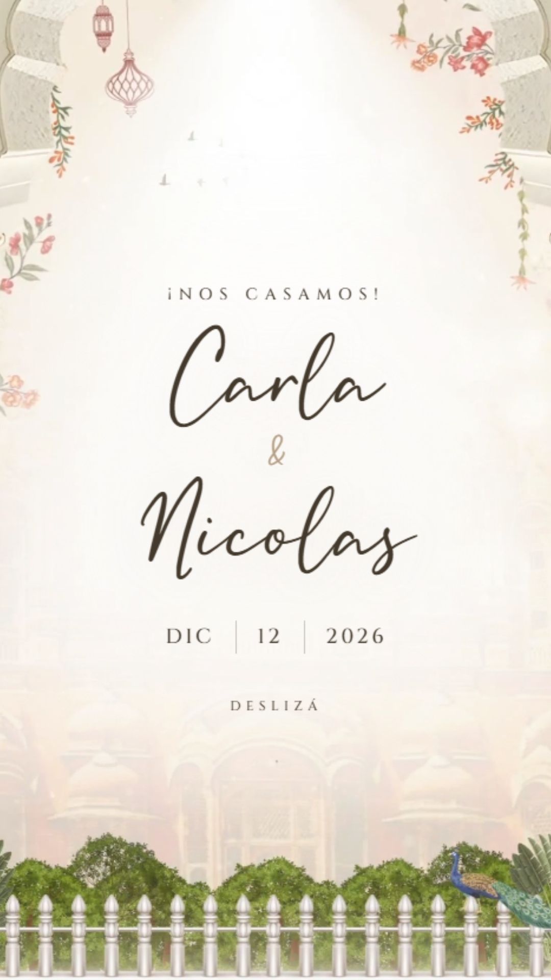 Invitación digital para boda - diseño Arco