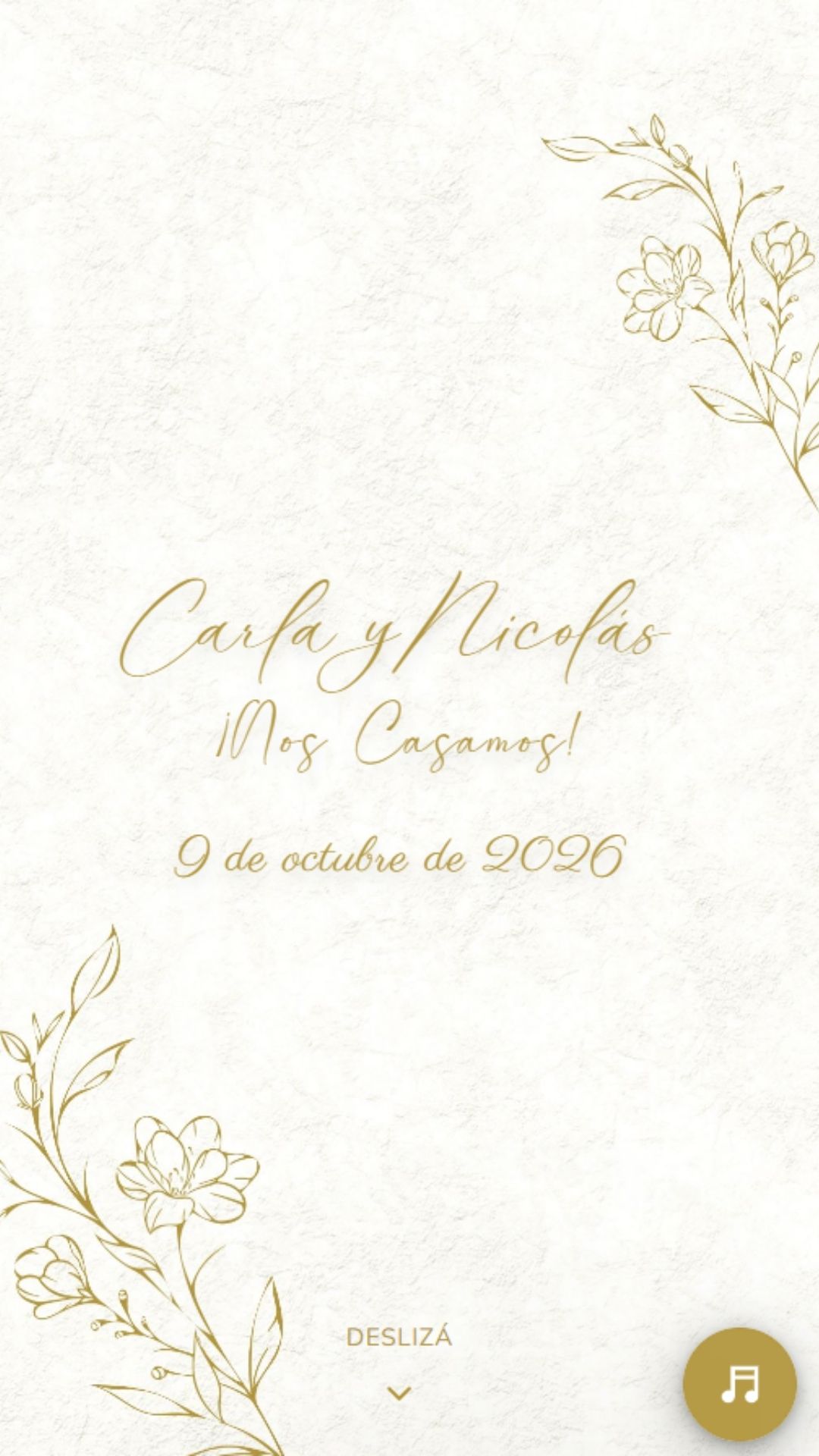 Invitación digital para boda - diseño Aura