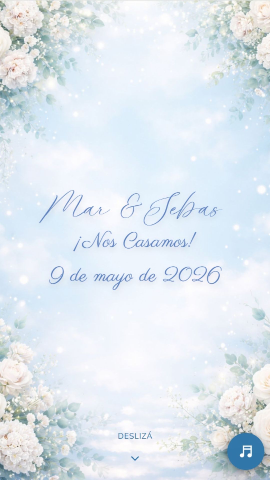 Invitación digital para boda - diseño Flores