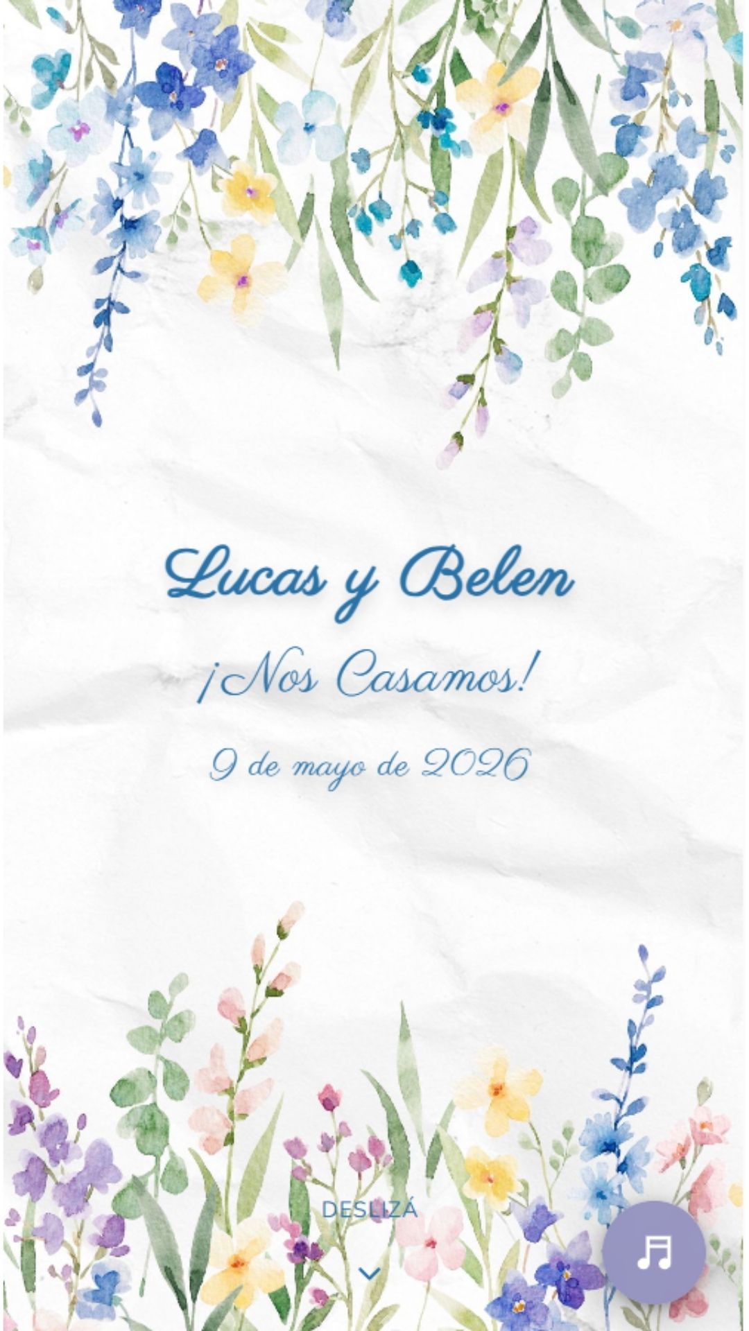 Invitación digital para boda - diseño Jardín