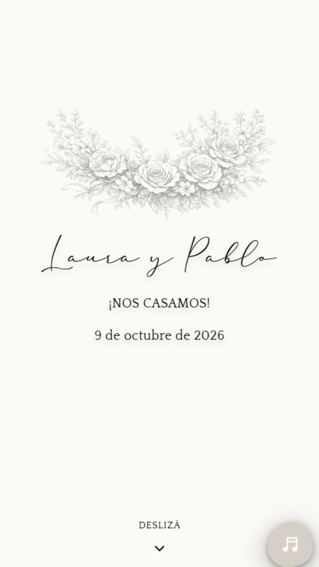 Invitación digital minimalista para boda