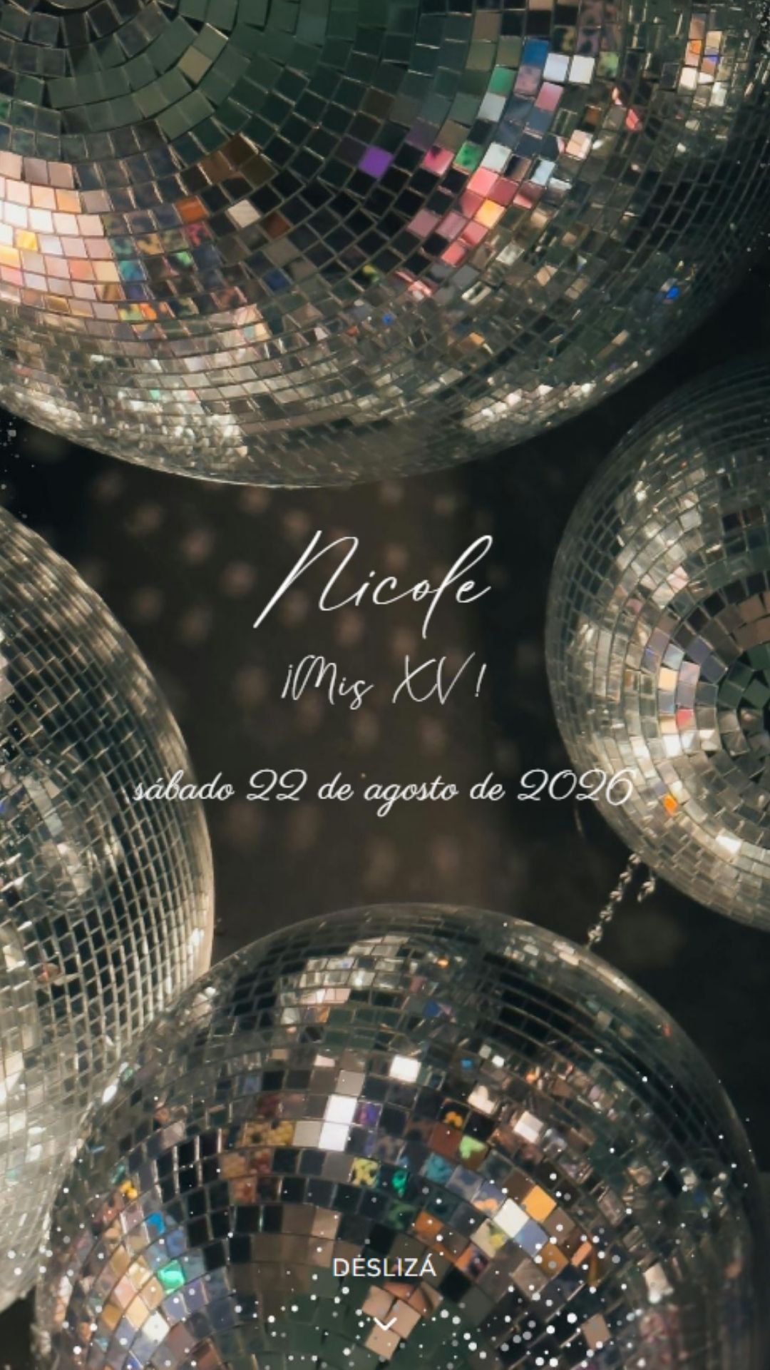 Invitación digital para quinceaños - diseño Valentina