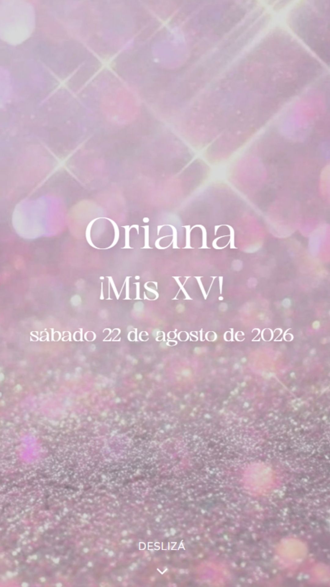 Invitación digital para quinceaños - diseño Oriana